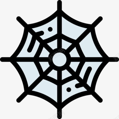 蜘蛛网万圣节76线性颜色图标图标