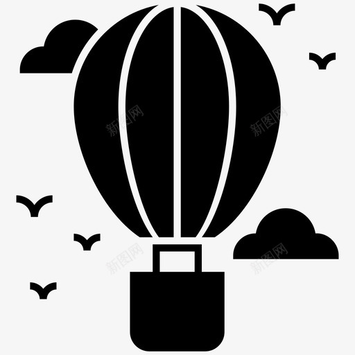 冒险气球飞行图标svg_新图网 https://ixintu.com 冒险 地形 气球 自然景观雕文图标包 风景 飞行