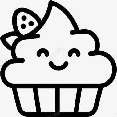 微笑面包房纸杯蛋糕图标图标
