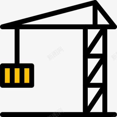 塔吊工业34线色图标图标