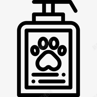 宠物洗发水宠物店28线性图标图标