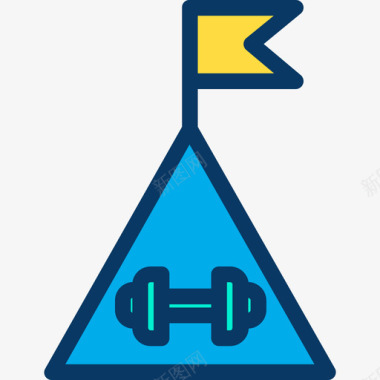 目标健身77线性颜色图标图标