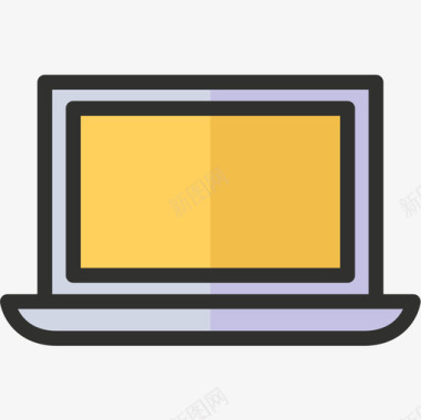 笔记本电脑广告21线性颜色图标图标