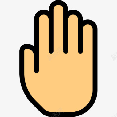 手触摸手势7线性颜色图标图标