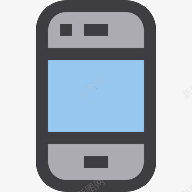智能手机essential6线性颜色图标图标
