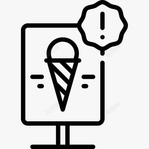 Standee冰淇淋店10号直线型图标svg_新图网 https://ixintu.com Standee 冰淇淋店10号 直线型