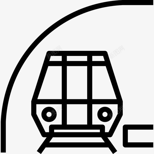 铁路城市元素建筑6线性图标svg_新图网 https://ixintu.com 城市元素建筑6 线性 铁路