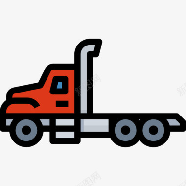 拖车运输92线性颜色图标图标