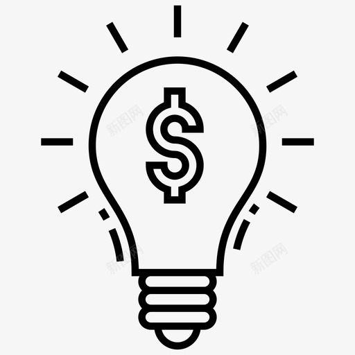 财务理念商业计划方案创意创意图标svg_新图网 https://ixintu.com 创意创意 创意灯 创新计划 商业计划方案 灯泡 财务理念 财税线图标