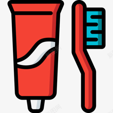 牙膏卫生14线性颜色图标图标