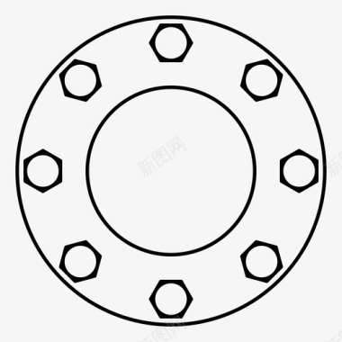 圆法兰液压机械图标图标
