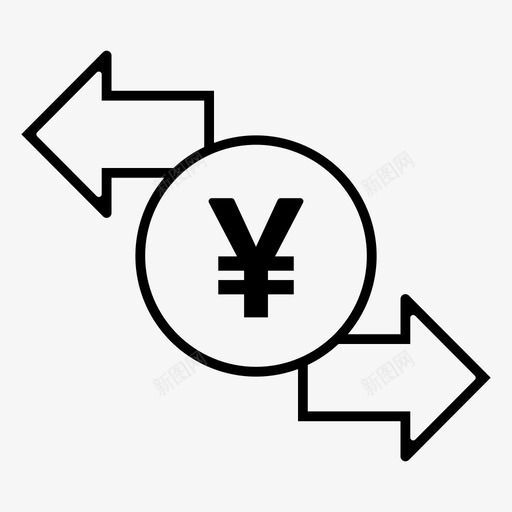 日元交易现金硬币图标svg_新图网 https://ixintu.com 支付 日元交易 现金 硬币 货币兑换