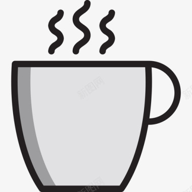 咖啡杯咖啡35线性颜色图标图标