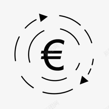 欧元流通货币货币流通图标图标