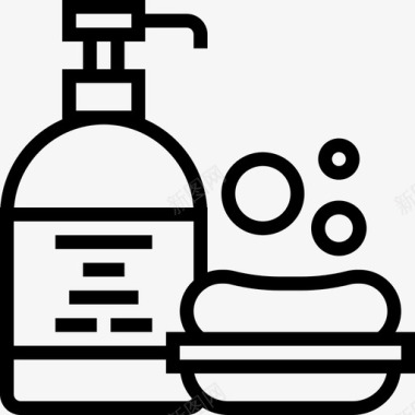 肥皂清洁和家务3线性图标图标