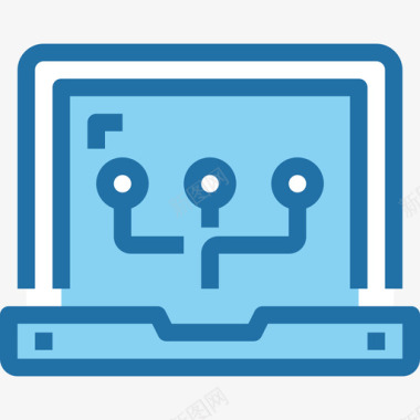 笔记本电脑网络和数据库4蓝色图标图标