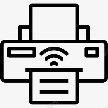 打印机智能技术5线性图标图标