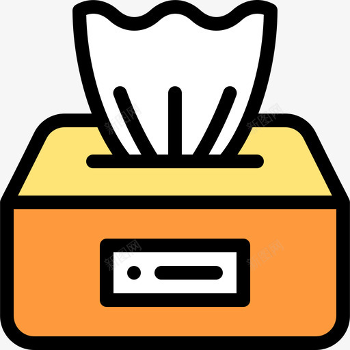 纸巾盒野餐和烧烤线性颜色图标svg_新图网 https://ixintu.com 纸巾盒 线性颜色 野餐和烧烤