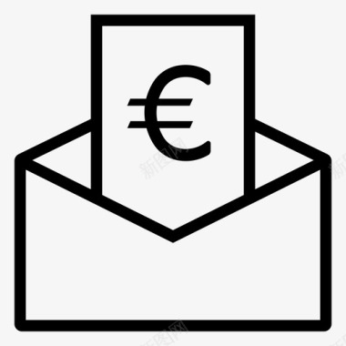 欧元支票现金货币图标图标