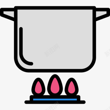 锅食物87线颜色图标图标