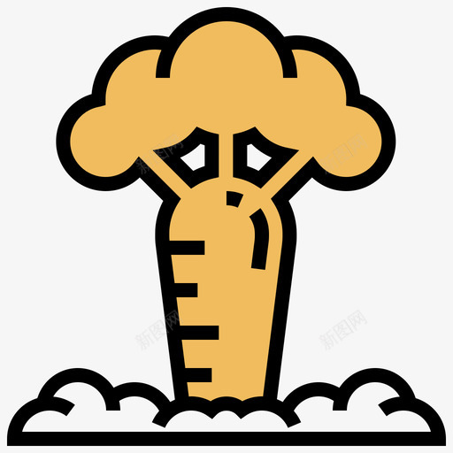 猴面包树非洲象征黄色阴影图标svg_新图网 https://ixintu.com 猴面包树 非洲象征 黄色阴影