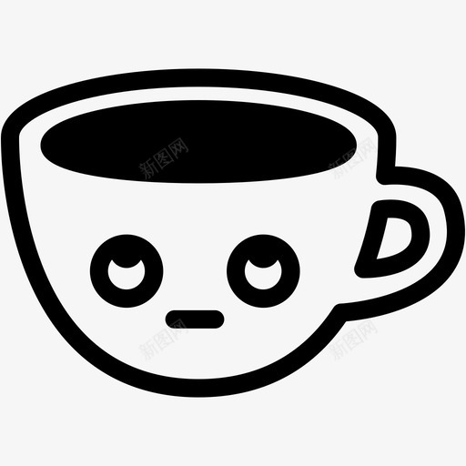 滚动的眼睛一杯咖啡表情图标svg_新图网 https://ixintu.com 一杯咖啡 咖啡表情线 情感 感觉 滚动的眼睛 表情