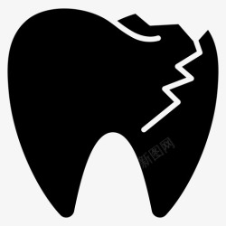 不健康的牙齿断牙牙科牙医图标高清图片