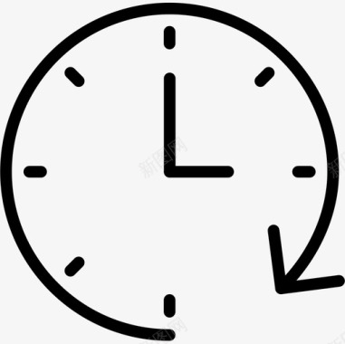 时钟90办公室直线型图标图标