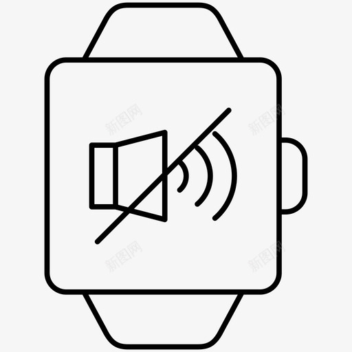 静音禁用声音智能手表图标svg_新图网 https://ixintu.com 智能手表 智能手表轮廓图标 禁用声音 静音