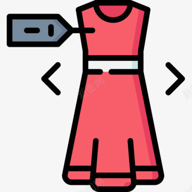 连衣裙电子商务77线性颜色图标图标