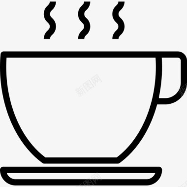 咖啡杯咖啡店48直线型图标图标