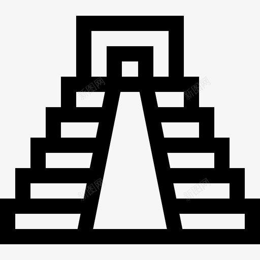 阿兹特克金字塔历史4直线图标svg_新图网 https://ixintu.com 历史4 直线 阿兹特克金字塔