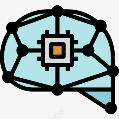 Cpuai线性颜色图标图标