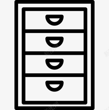 文件柜办公用品2线性图标图标