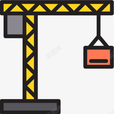 起重机结构77线性颜色图标图标