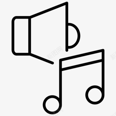 扬声器音乐音符图标图标