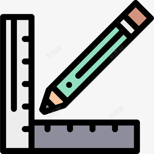 铅笔建筑18线颜色图标svg_新图网 https://ixintu.com 建筑18 线颜色 铅笔