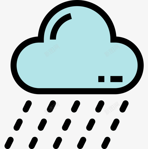 雨天气148线性颜色图标svg_新图网 https://ixintu.com 天气148 线性颜色 雨