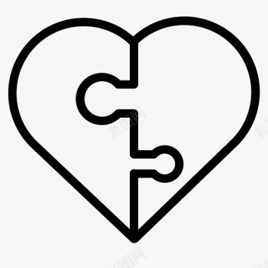 心形拼图爱情情人节图标图标