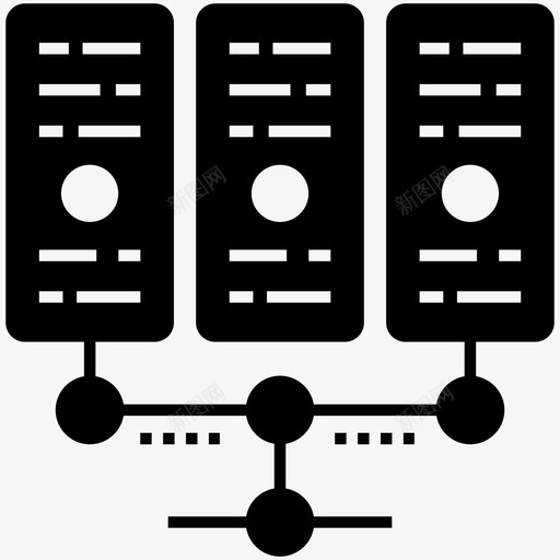 数据服务器数据中心数据网络图标svg_新图网 https://ixintu.com 数字经济字形图标 数据中心 数据存储 数据库服务器 数据服务器 数据网络