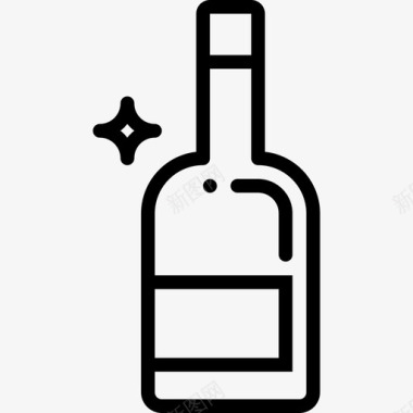 瓶子42号餐厅直线型图标图标