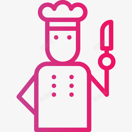 厨师44号餐厅gradient图标svg_新图网 https://ixintu.com 44号餐厅 gradient 厨师