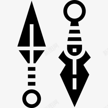 Kunai忍者元素雕文图标图标