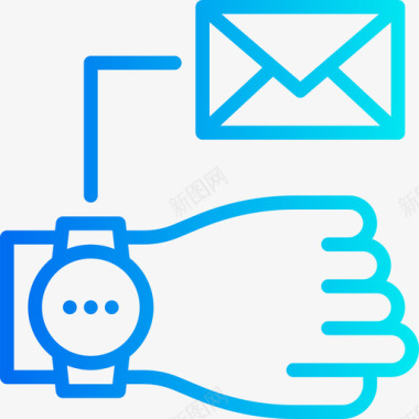 电子邮件智能手表2渐变图标图标