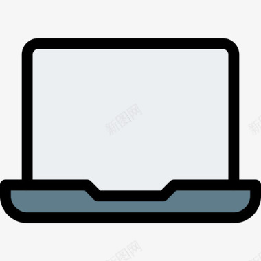笔记本电脑台式电脑3台线性颜色图标图标