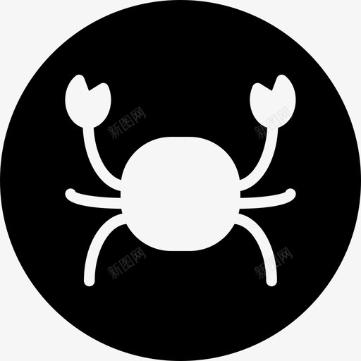 螃蟹夏季圆形填充图标svg_新图网 https://ixintu.com 夏季圆形填充 螃蟹