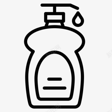 液体肥皂卫生15线性图标图标