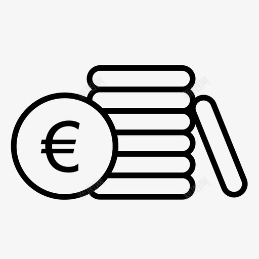 欧元现金付款图标svg_新图网 https://ixintu.com 付款 欧元 现金 购物