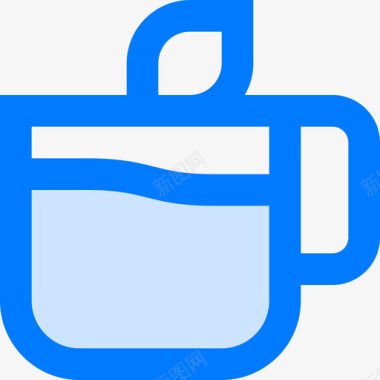 茶杯咖啡和茶4蓝色图标图标