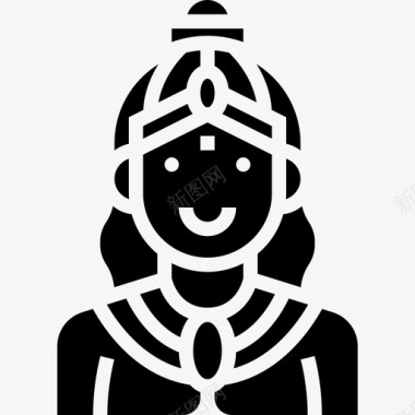 钱德拉印度教神3铭文图标图标